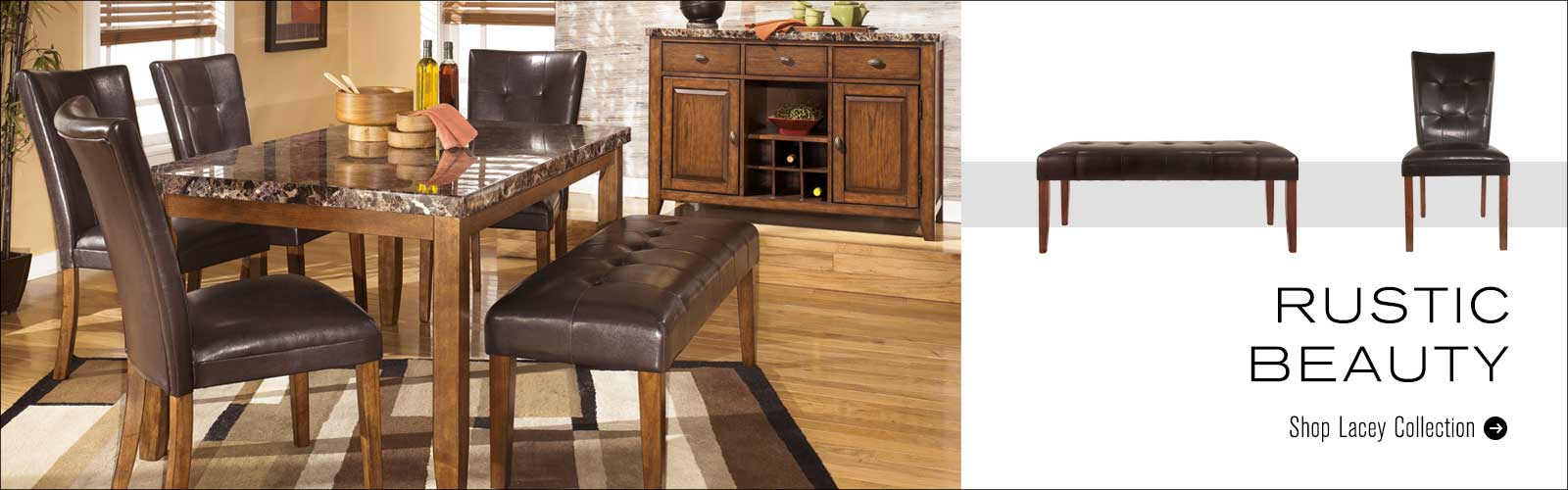 Dining set with bench