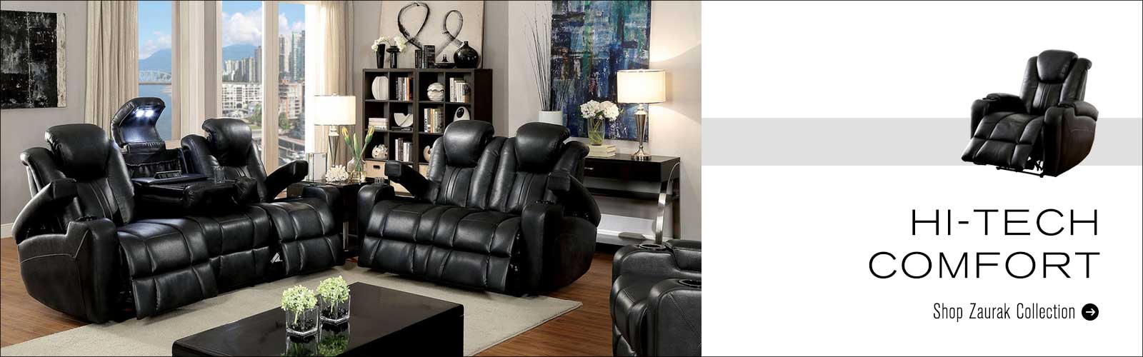 Living room reclining sofa set